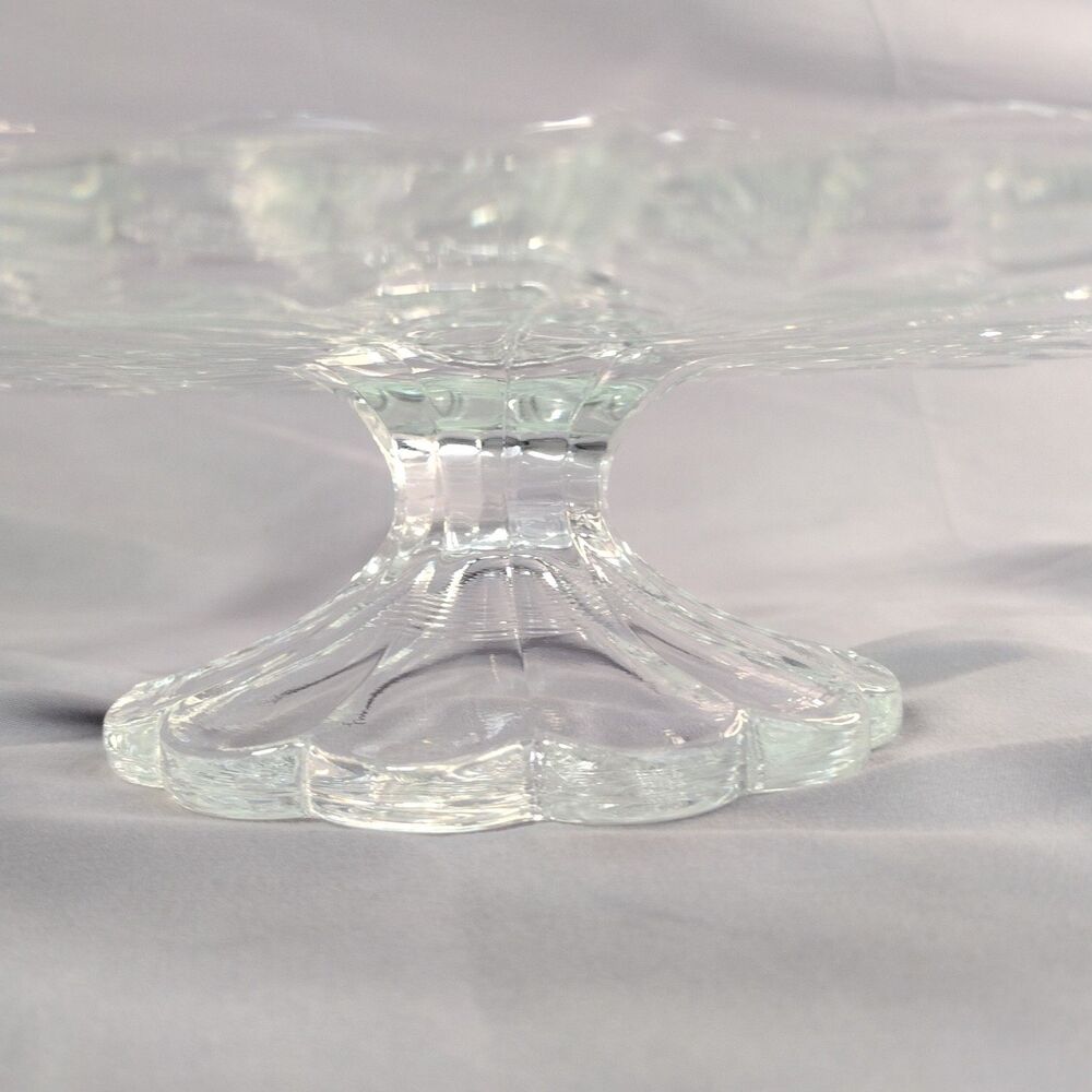 Vintage Princess House Heritage Crystal Pedestal Footed Cake Plate Stand - 12"
